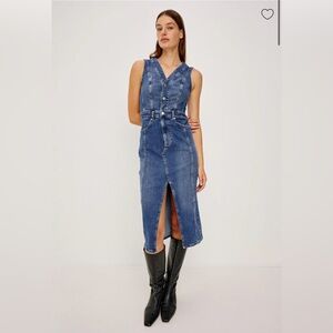 Rails  Westwood Dress Blue Denim Button-Front Midi Dress